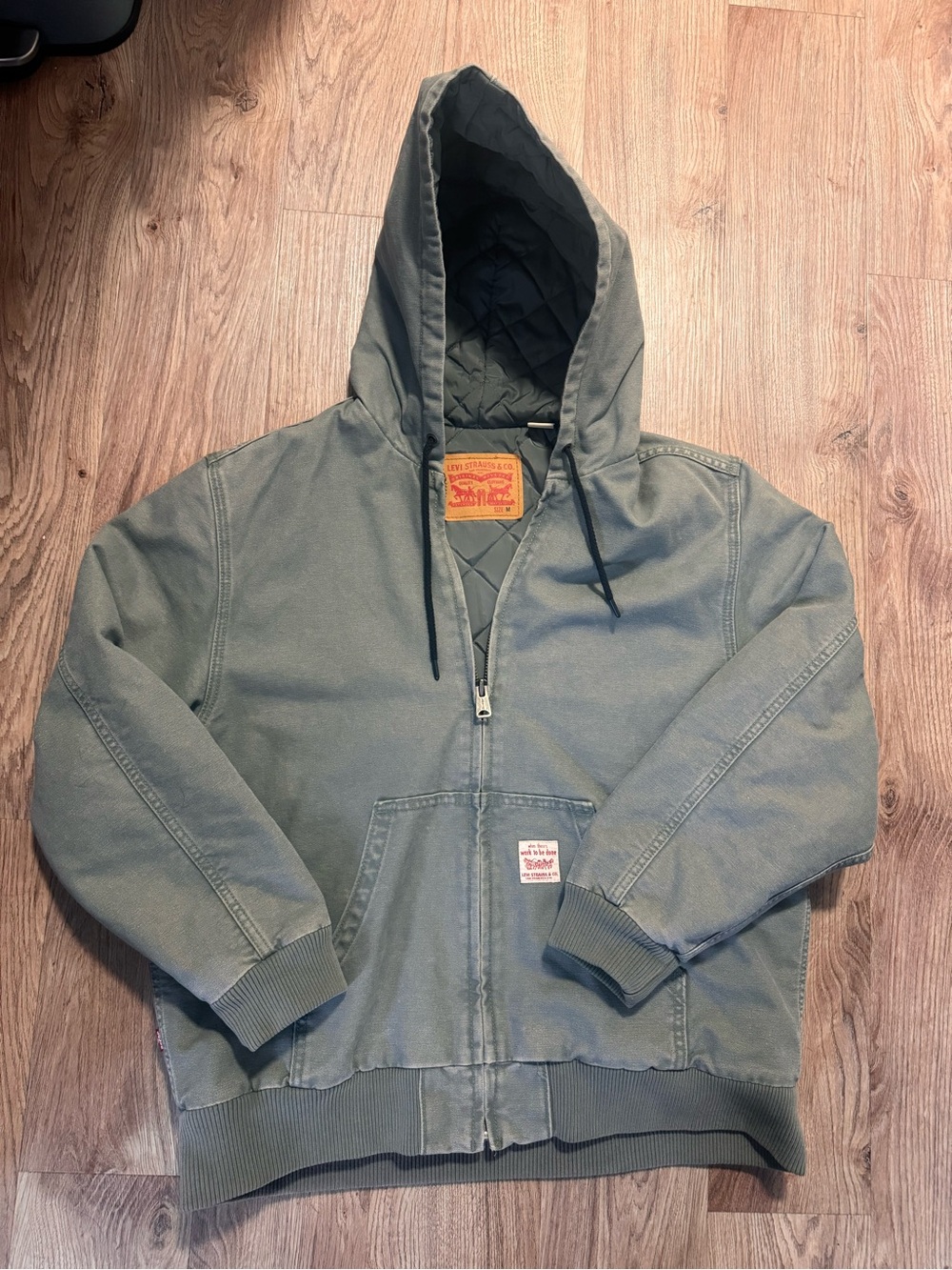 Levi's Olive Hooded Zip-Up Jacket